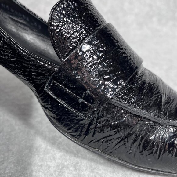 AGL Loafers Womens 11 US Black Patent Leather Pointed Toe Shoe Flats Business - Picture 11 of 16